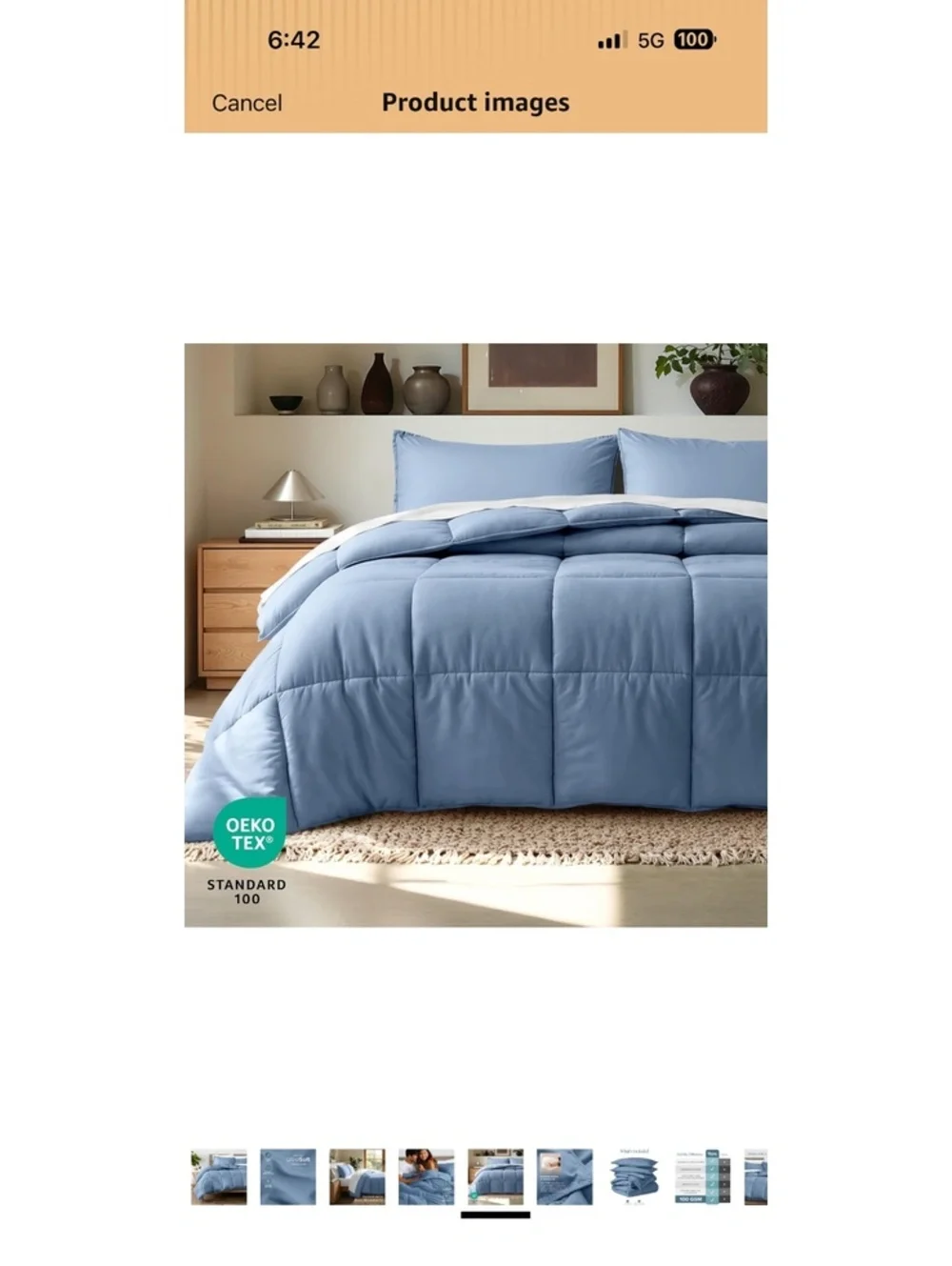 Bare Home Oversized King Size Comforter Set in Coronet Blue